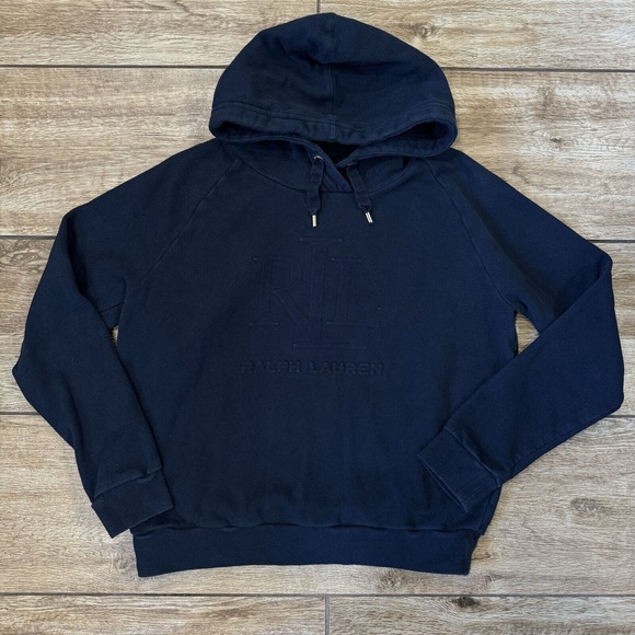 Lauren Ralph Blue Embossed Sweatshirt Top Size Small - Picture 9 of 13